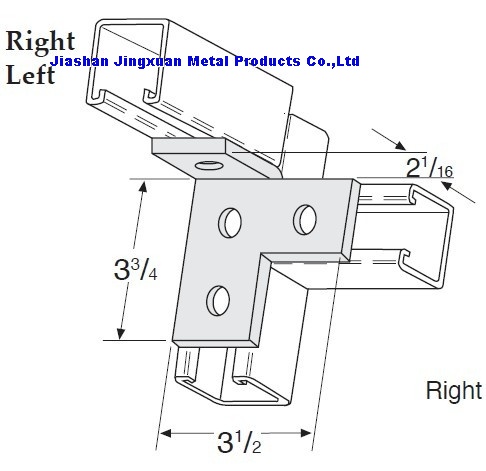 4 Hole Hole offset bent Tee Strut Fitting